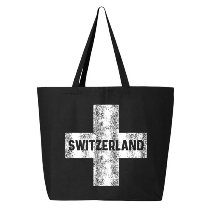 Retro Swiss Flag Of Switzerland Women Souvenir Gift 25L Jumbo Tote