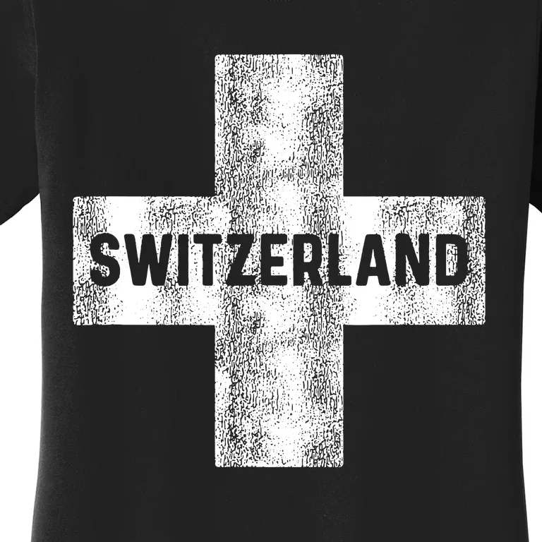 Retro Swiss Flag Of Switzerland Women Souvenir Gift Women's T-Shirt