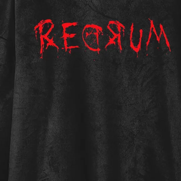 Redrum Scary Font Trick Treat 80s Horror Movie Fan Hooded Wearable Blanket