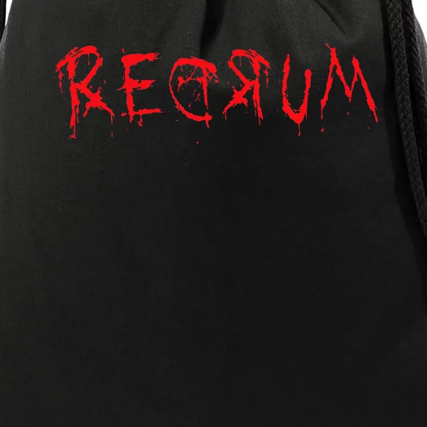 Redrum Scary Font Trick Treat 80s Horror Movie Fan Drawstring Bag