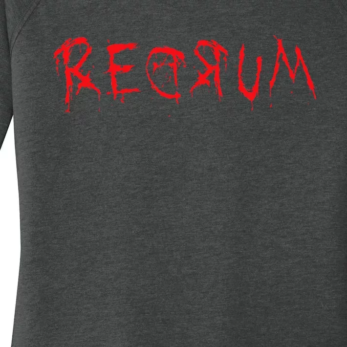 Redrum Scary Font Trick Treat 80s Horror Movie Fan Women's Perfect Tri Tunic Long Sleeve Shirt