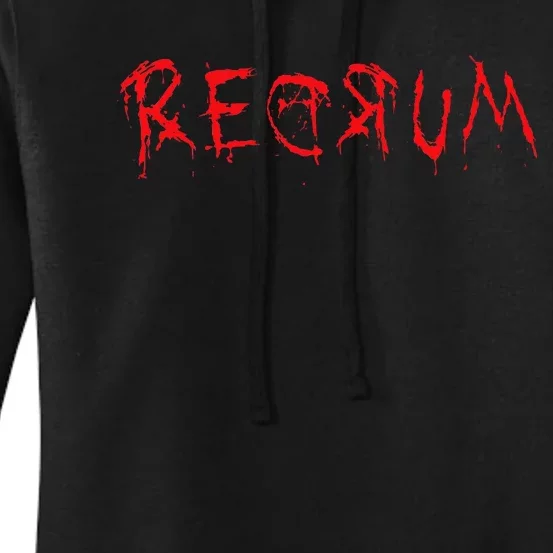 Redrum Scary Font Trick Treat 80s Horror Movie Fan Women's Pullover Hoodie