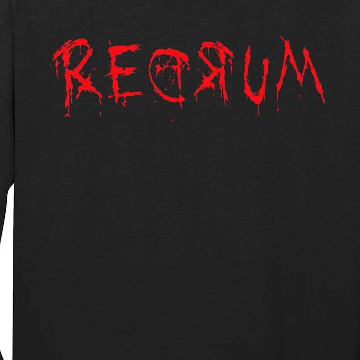 Redrum Scary Font Trick Treat 80s Horror Movie Fan Tall Long Sleeve T-Shirt