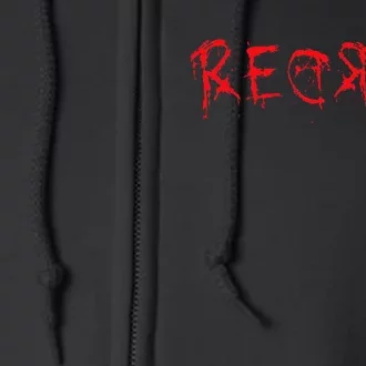 Redrum Scary Font Trick Treat 80s Horror Movie Fan Full Zip Hoodie