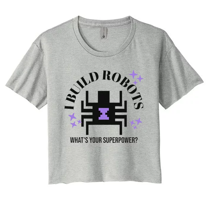 Robotic Superpower Futuristic Design Art Women's Crop Top Tee