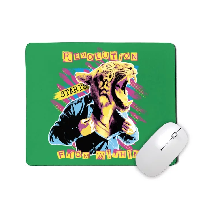 Revolution Starts From Within Lion Quote Mousepad