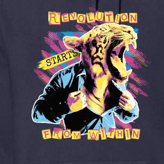 Revolution Starts From Within Lion Quote Premium Hoodie