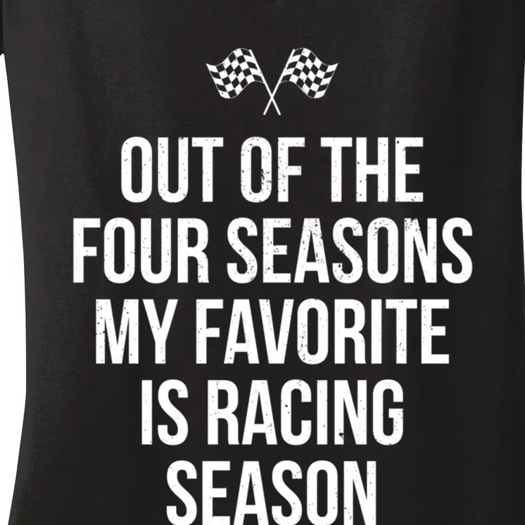 Racing Season Favorite Drag Stock Sprint Race Car Fan Gift Women's V-Neck T-Shirt