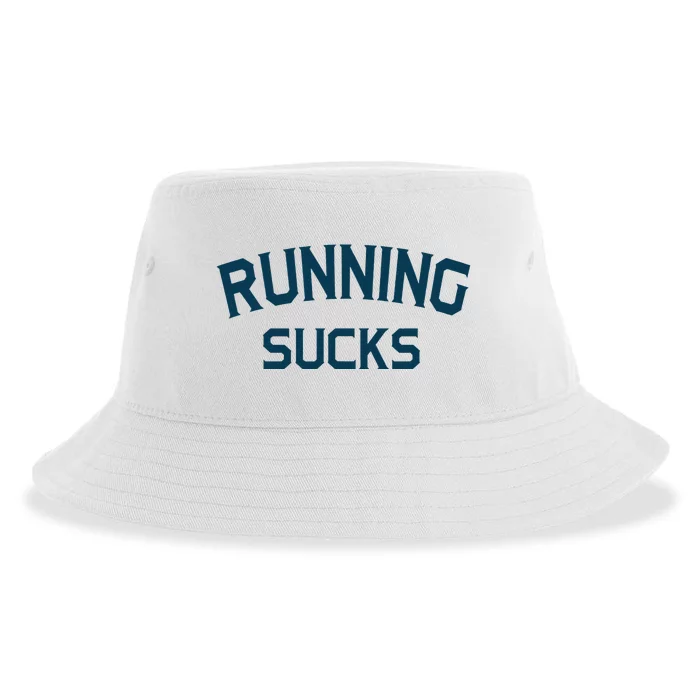 Running Sucks Funny Sport Runner Gift Idea Sustainable Bucket Hat