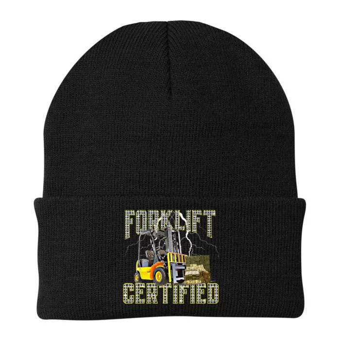 Retro Style Funny Forklift Operator Forklift Certified Knit Cap Winter Beanie