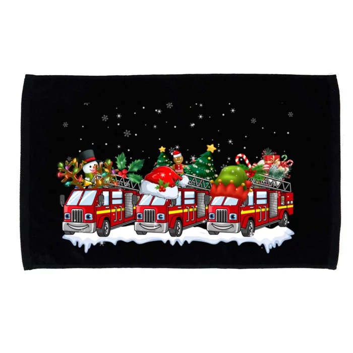 Reindeer Santa Fire Engines Firefighters Xmas Boys Gift Microfiber Hand Towel