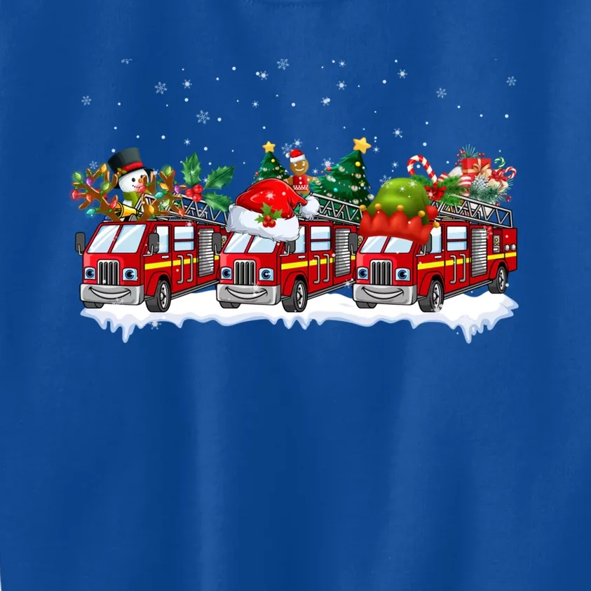 Reindeer Santa Fire Engines Firefighters Xmas Boys Gift Kids Sweatshirt