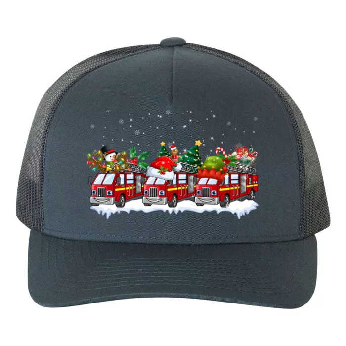 Reindeer Santa Fire Engines Firefighters Xmas Boys Gift Yupoong Adult 5-Panel Trucker Hat