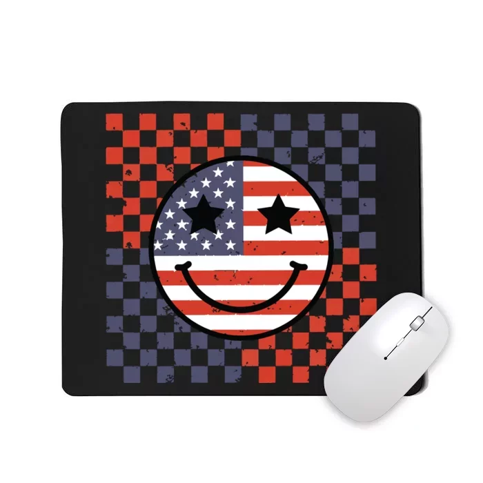 Retro Smile Face Flag Mousepad