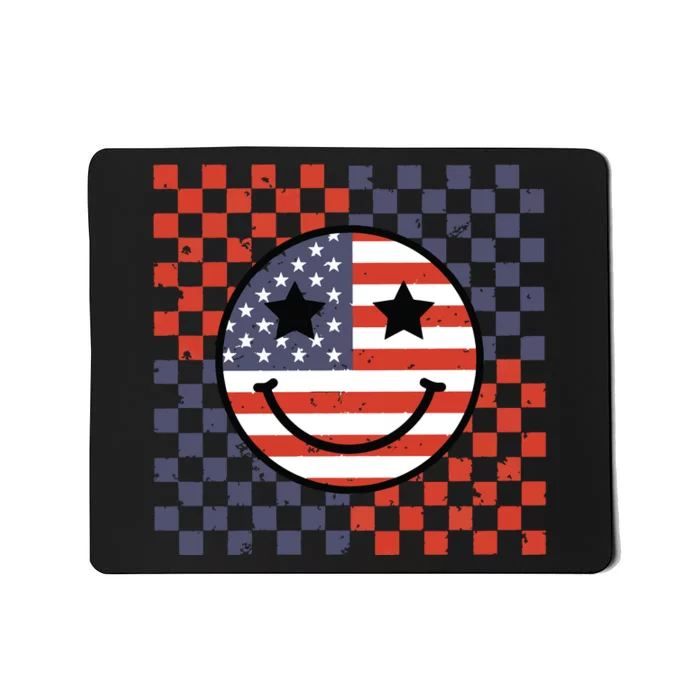 Retro Smile Face Flag Mousepad