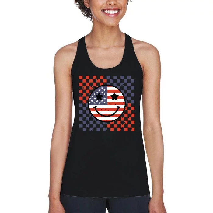 Retro Smile Face Flag Women's Racerback Tank