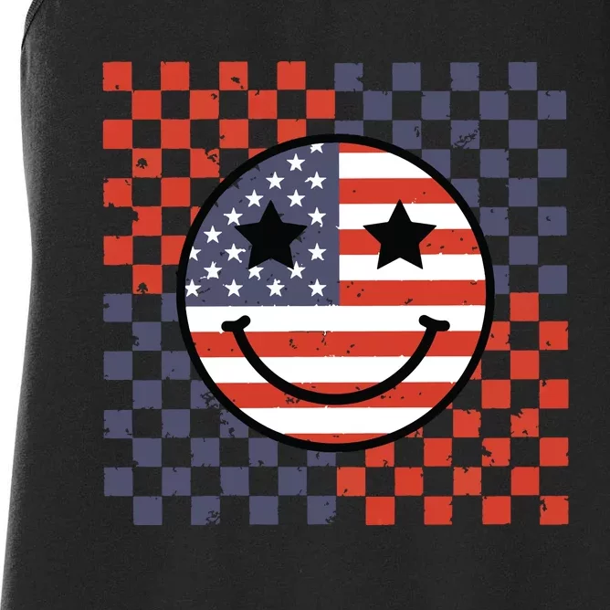 Retro Smile Face Flag Women's Racerback Tank