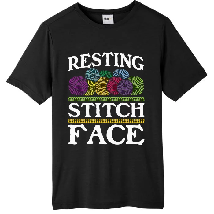 Resting Stitch Face Knitting Knitter Crocheting Crotcheter ChromaSoft Performance T-Shirt