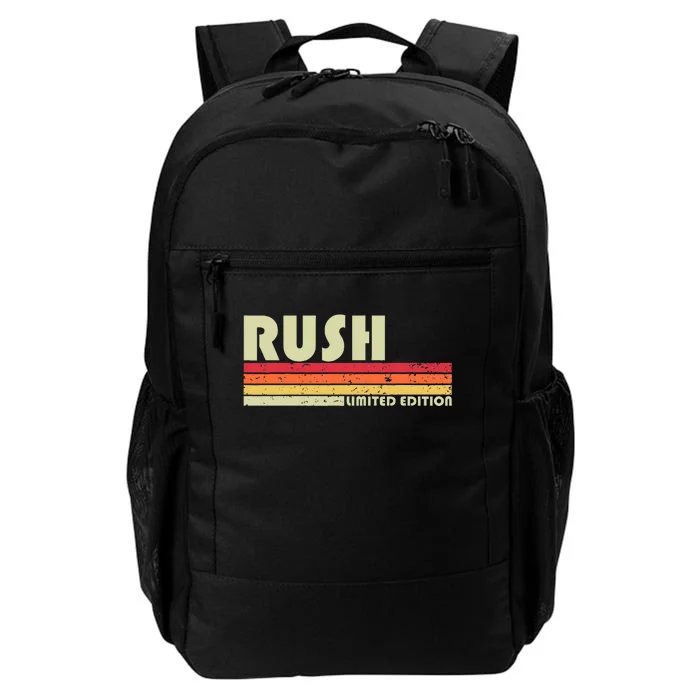 Rush Surname Funny Retro Vintage 80s 90s Birthday Reunion Daily Commute Backpack