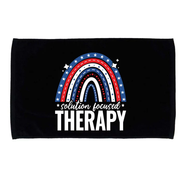 Rainbow Solution Focused Therapy 4th Of July Usa America Funny Gift Microfiber Hand Towel