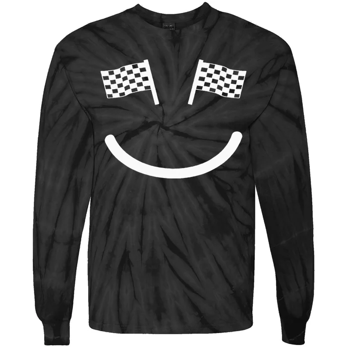 Racing Smile For Race Car Parties Tie-Dye Long Sleeve Shirt