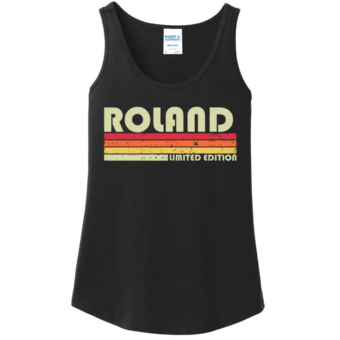 Roland Surname Funny Retro Vintage 80s 90s Birthday Reunion Ladies Essential Tank