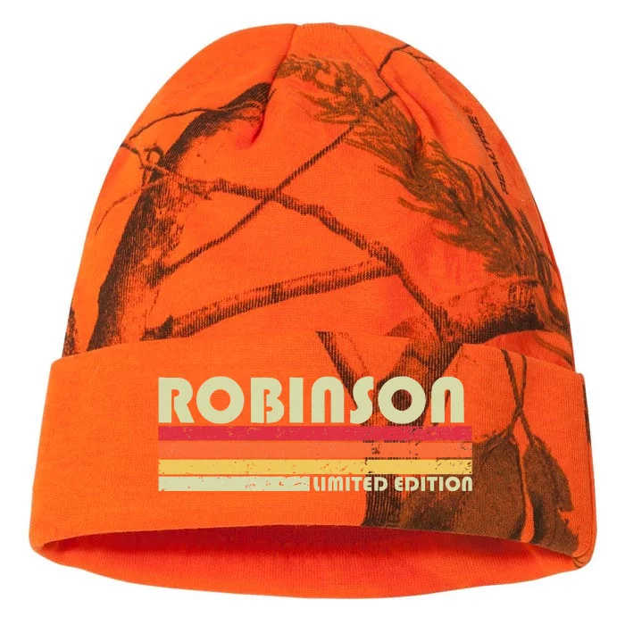 Robinson Surname Funny Retro Vintage 80s Birthday Reunion Kati - 12in Camo Beanie