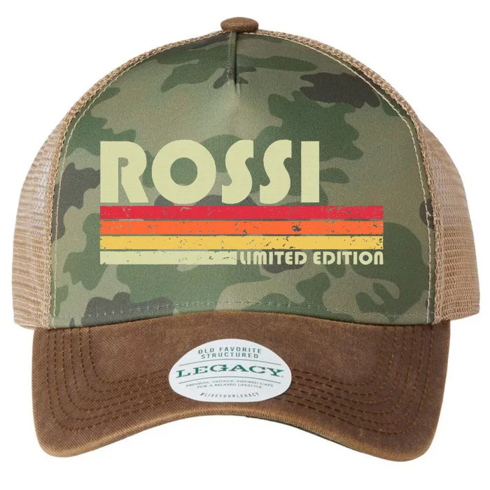 Rossi Surname Funny Retro Vintage 80s 90s Birthday Reunion Legacy Tie Dye Trucker Hat