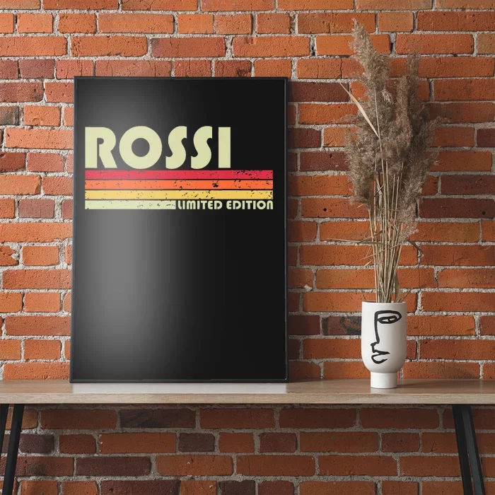 Rossi Surname Funny Retro Vintage 80s 90s Birthday Reunion Poster