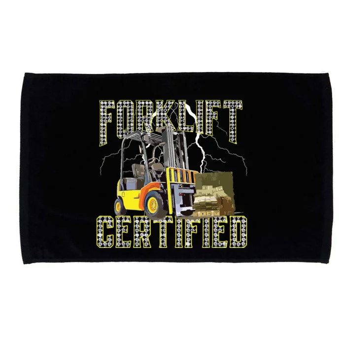 Retro Style Funny Forklift Operator Forklift Certified Microfiber Hand Towel