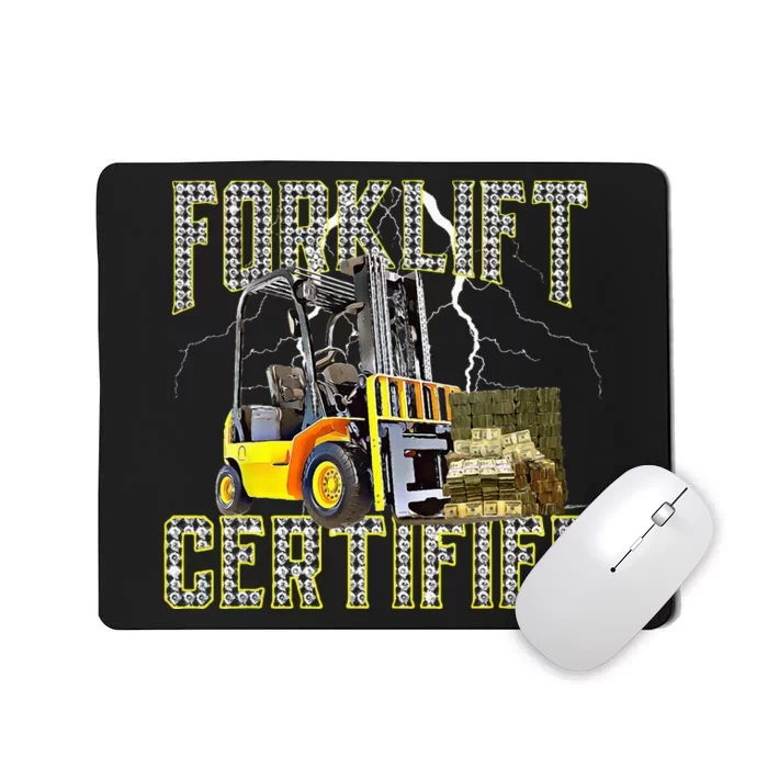 Retro Style Funny Forklift Operator Forklift Certified Mousepad