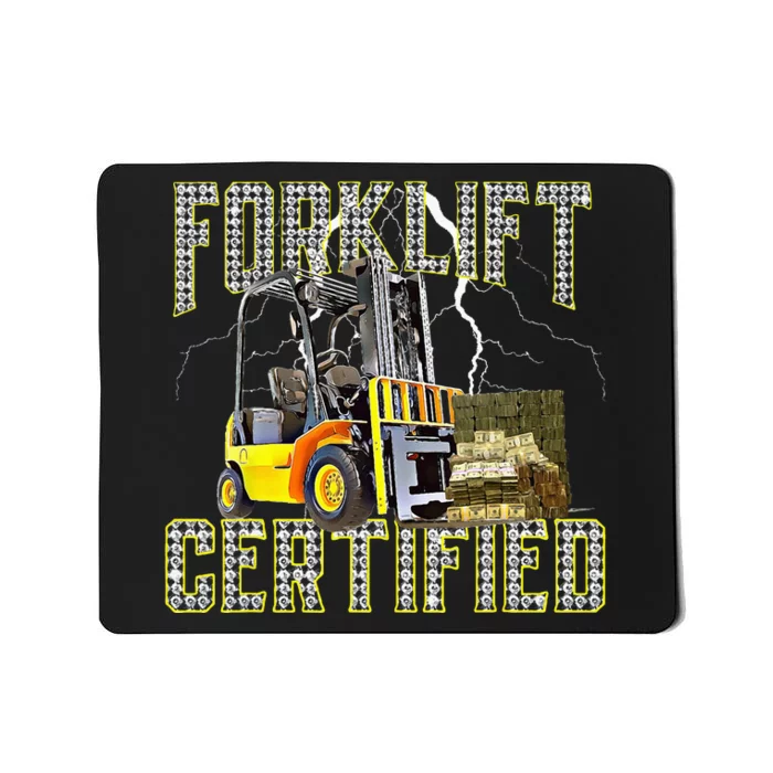 Retro Style Funny Forklift Operator Forklift Certified Mousepad