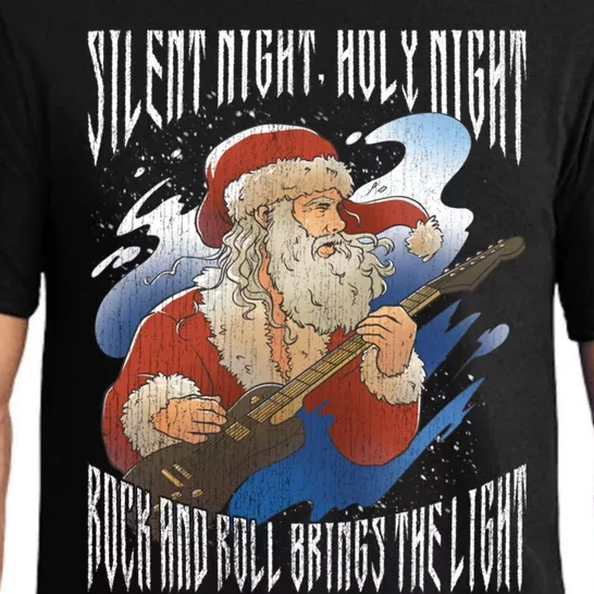 Rock Santa Guitar Guitarist Christmas Rock N Roll Great Gift Pajama Set