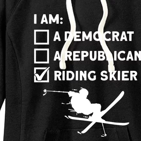 Riding Skier Gift Skiing Winter Sports Ski Mountains Skiing Meaningful Gift Women's Fleece Hoodie