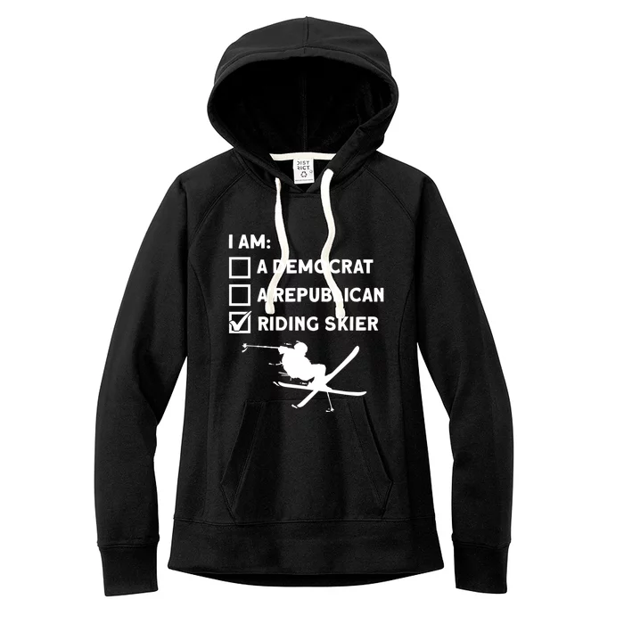 Riding Skier Gift Skiing Winter Sports Ski Mountains Skiing Meaningful Gift Women's Fleece Hoodie