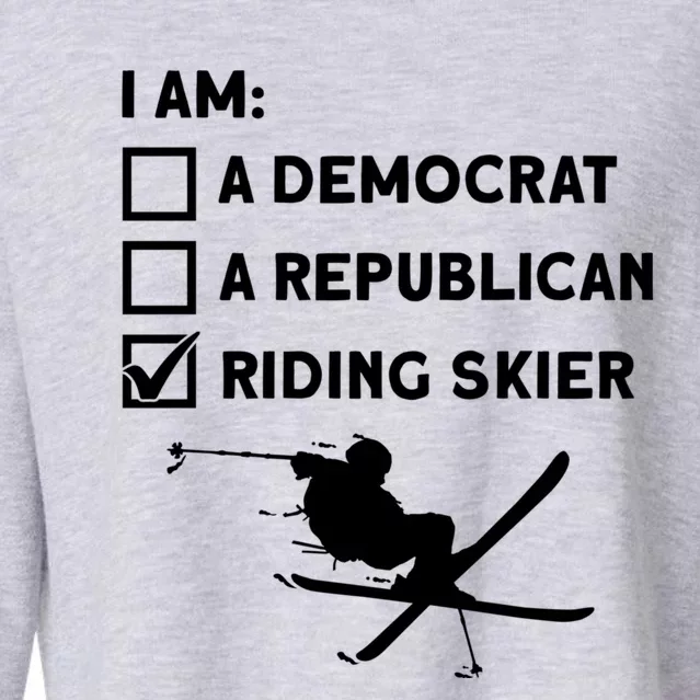 Riding Skier Gift Skiing Winter Sports Ski Mountains Skiing Meaningful Gift Cropped Pullover Crew