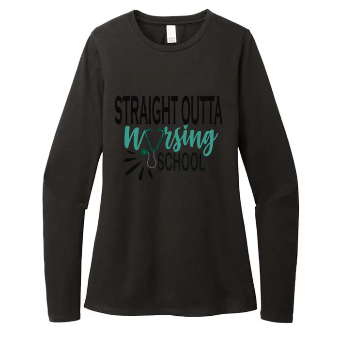 Rn School Graduation Funny Gift Straight Outta Nursing School Gift Womens CVC Long Sleeve Shirt