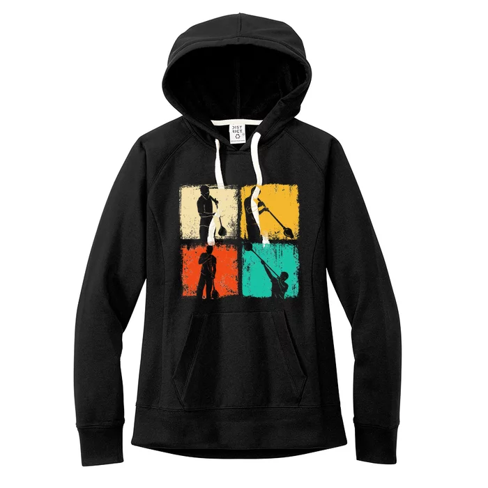 Retro Square Glassblower Glassblowing Hobbyist Women's Fleece Hoodie