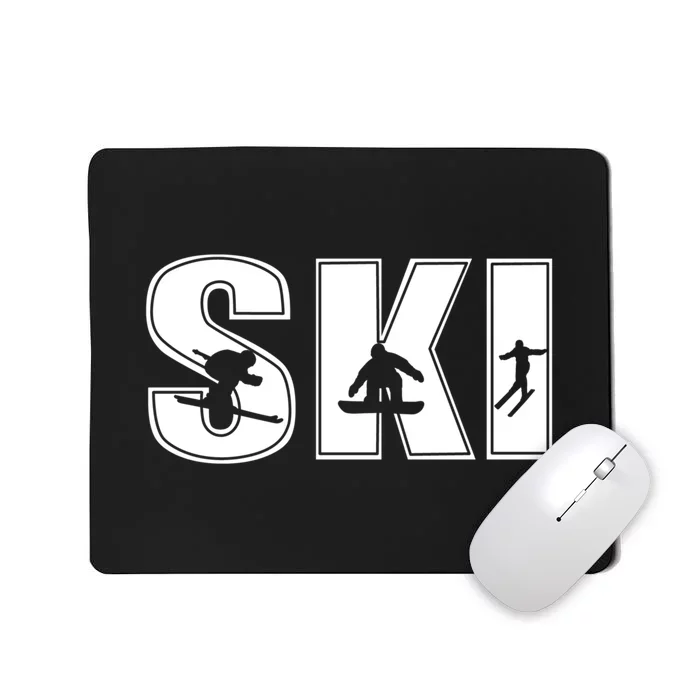 Retro Ski Gift For Skier Mousepad