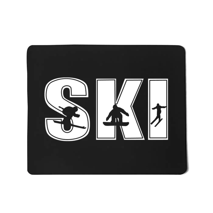 Retro Ski Gift For Skier Mousepad