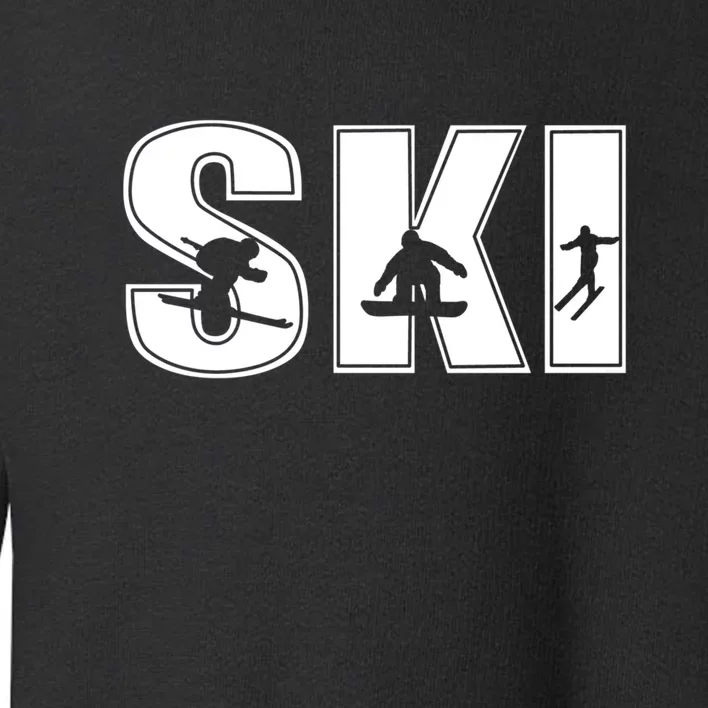 Retro Ski Gift For Skier Toddler Sweatshirt