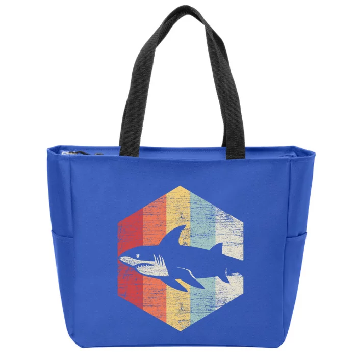 Retro Shark Gift Zip Tote Bag