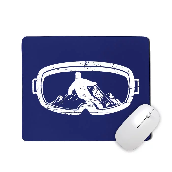 Retro Ski Goggles For An Alpine Skier Mousepad