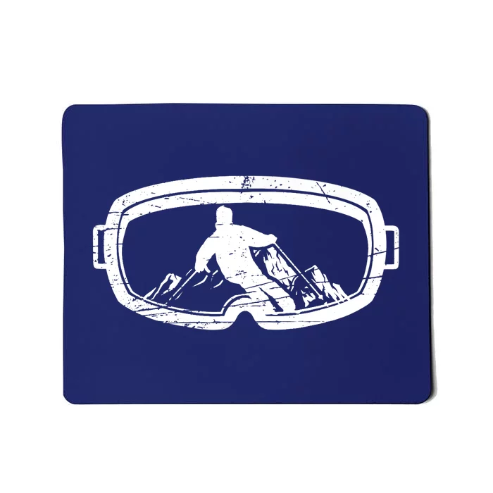 Retro Ski Goggles For An Alpine Skier Mousepad