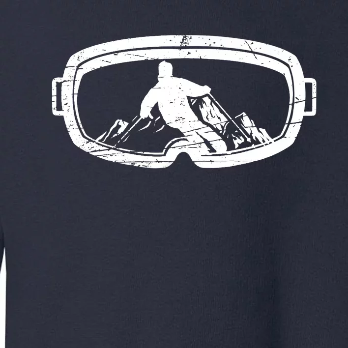 Retro Ski Goggles For An Alpine Skier Toddler Sweatshirt