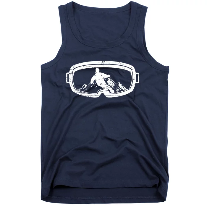 Retro Ski Goggles For An Alpine Skier Tank Top