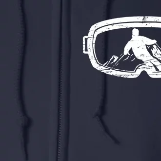 Retro Ski Goggles For An Alpine Skier Full Zip Hoodie