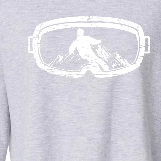 Retro Ski Goggles For An Alpine Skier Cropped Pullover Crew