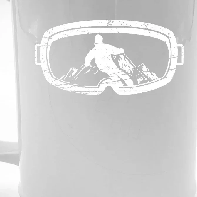 Retro Ski Goggles For An Alpine Skier Front & Back Beer Stein