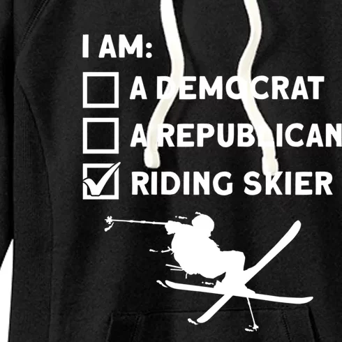 Riding Skier Gift Skiing Winter Sports Ski Mountains Skiing Great Gift Women's Fleece Hoodie